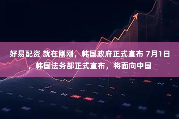 好易配资 就在刚刚，韩国政府正式宣布 7月1日，韩国法务部正式宣布，将面向中国